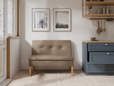 Produktbild von JKG Meble Essbank für Küche - Sitzbank Esszimmer mit Aufbewahrungsbehälter - Esszimmerbank Küche - Velours - Küchensofa - Braun - 80cm
