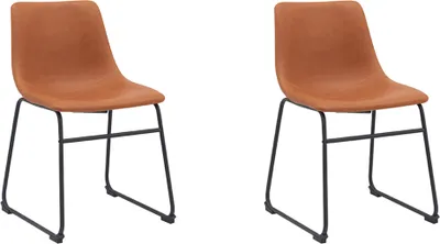 Produktbild von LABEL51 Esszimmerstuhl Risto - Cognac - Kunstleder - 2er-Set