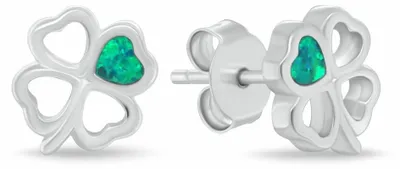 Immagine prodotto di Orecchini in argento Quadrifoglio con grande opale EA1253WG