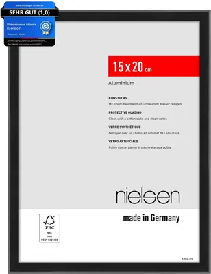 Produktbild von nielsen Aluminium Bilderrahmen Atlanta, 15 x 20 cm, Schwarz Matt