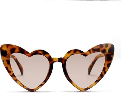 Produktbild von Jumada's - Sonnenbrille - Herzförmig - Leopardenmuster - Katzenauge - Festival - Kostüm - Braun