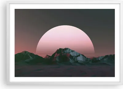 Produktbild von Gerahmtes Poster - Weißer Rahmen - Landschaft Berge Sonne - 70x50 cm - Wand Bild - Wanddeko - Wandbilder - Kunstposter - Wandposter - Bilderrahmen - Bilder - Kunstdruck - Wandbild - P2WAA70x50-4320