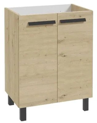 Image de Meuble de salle de bain avec vasque avec bonde 80x60cm Chêne artisan Bonita