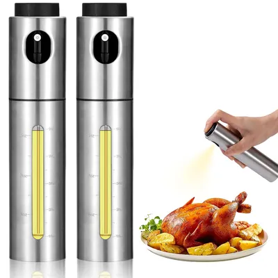Ölsprüher 100 ml Edelstahl, 2er-Set für Airfryer & Grill