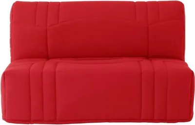 Image de Banquette BZ DREAM, Tissu 100% Coton Rouge, Couchage 140x190 cm, Matelas 9 cm, Déhoussable