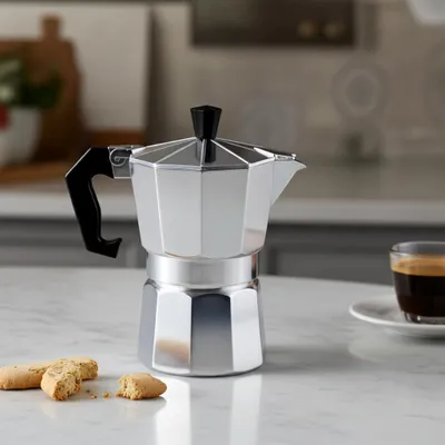 Produktbild von Klassischer Espressokocher aus Aluminium, 150 ml für 3 Tassen - Traditioneller Kaffeegenuss, für aromatischen Espresso wie vom Barista
