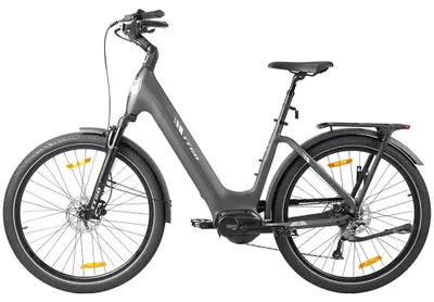 Imagen del producto de Bicicleta eléctrica - Modelo Z5 - Motor de 250 W - Motor central Bafang - Sensor de par - Batería de litio de 36 V - Frenos de disco hidráulicos - Color gris titanio mate