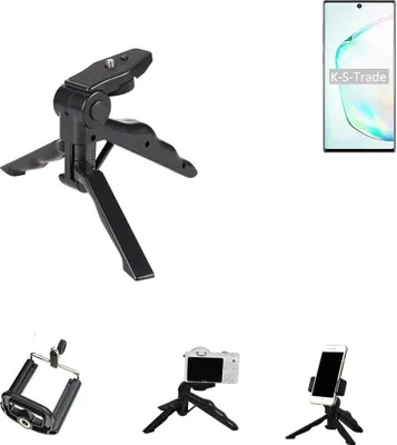 Produktbild von K-S-Trade Stativ Tisch-Ständer Dreibein Handy-Stativ Ständer kompatibel mit Samsung Galaxy Note10+ SD855 Mini-Stativ Smartphone Tripod Handy-Stativ