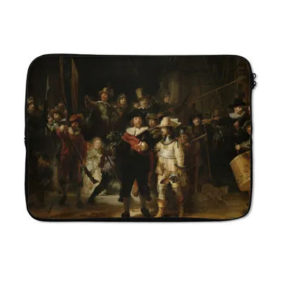 Produktbild von MuchoWow® Laptop Hülle 13 Zoll Die Nachtwache - Kunst - Alte Meister - Rembrandt Laptoptasche - Laptophülle - Sleeve - Rundumschutz