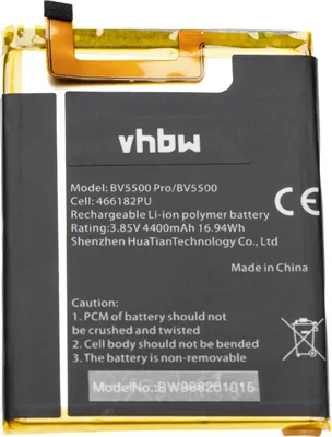 Produktbild von vhbw Akku kompatibel mit Blackview BV5500, BV5500 Pro Handy Smartphone Telefon (4400 mAh, 3,85 V, Li-Ion)