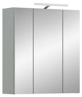 Spiegelschrank mit LED-Licht, 60x68x19 cm, Licht-Eiche