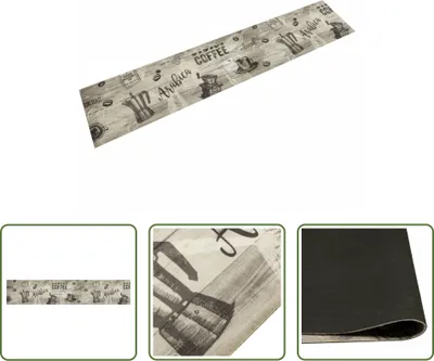 Zdjęcie produktu dla The Living Store Dywanik kuchenny zmywalny Coffee Grey 60x300 cm Velvet