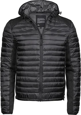 Immagine prodotto di Tee Jays 9610 | Giacca Aspen Crossover con cappuccio / Antivento da uomo - Colore: Nero/Nero Melange - Taglia: M