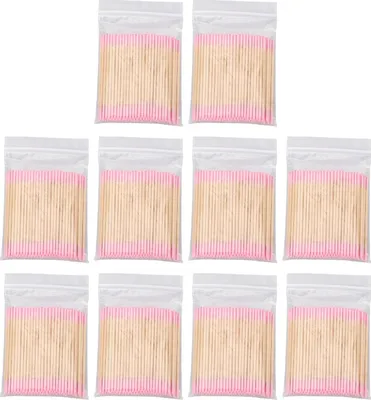 Obrázok produktu pre 10 vreciek vatových tyčiniek s dvojitým hrotom na líčenie, manikúru, čistiace tyčinky, tampóny, kozmetické pomôcky