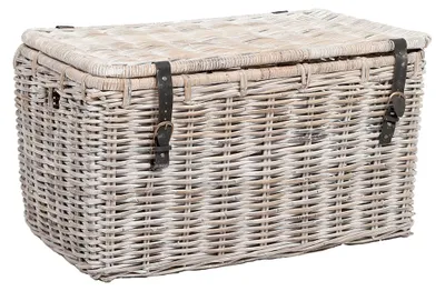 Produktbild von Rattan Truhe RESSY White Wash ca.70cm Couchtisch