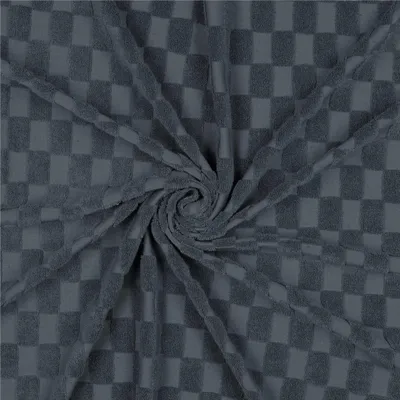 Produktbild von Jacquard-Frottee Karomuster ab 0,5m x 155cm uni Baumwolle Frotteestoff 3 Farben