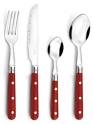 Besteckset 24-teilig für 6 Personen, Edelstahl, grau