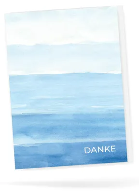 Produktbild von Friendly Fox Dankeskarten Meer, 12x Dankeschön Karten blaues Meer, DIN A6 Klappkarte Danke mit Briefumschlag