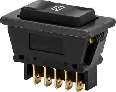Obrázok produktu pre Univerzálny kolískový tlačidlo pre elektrické okná 12V/20A, 5-pólový, ASW-02D