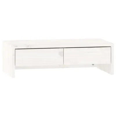 Zdjęcie produktu dla Podstawka Na Monitor, Biały, 50X27X15 Cm, Lite Drewno Sosnowe Lumarko!