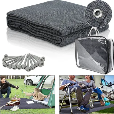 Immagine prodotto di Jopassy Tappeto da tenda 250X500cm Tappeto da campeggio Tappeto da esterno Tappeto da tenda Sottostrato per tenda Camper Blu-grigio