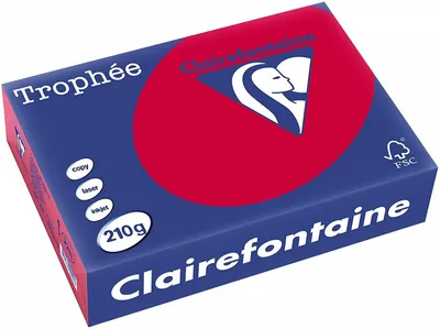 Produktbild von Clairefontaine Trophee 2211C Kirschrot 210g/m² DIN-A4 - 250 Blatt