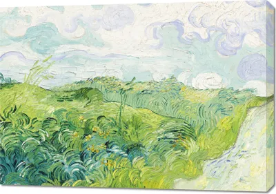Produktbild von Bild 100x70cm Grüne Weizenfelder, Van Gogh Vintage für das Wohnzimmer