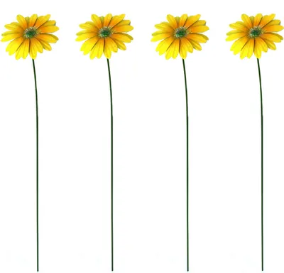Produktbild von Metall Garten-Stecker Gerbera gelb 56cm 4 Stück