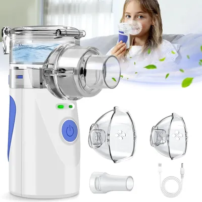Produktbild von Inhalationsgerät Kinder, Vernebler Inhalator Set mit 2 Zerstäubungsmodi, Ultra Leiser Vernebler Inhalator, Ultraschall, Partikelgröße 1-5µm
