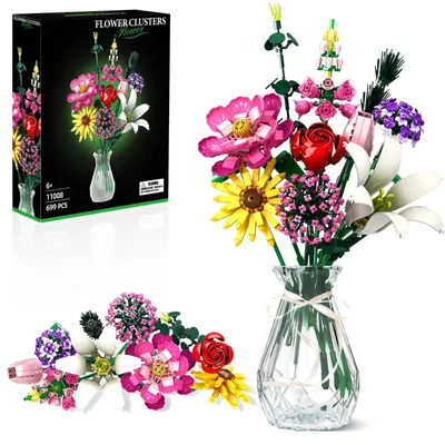 Imagen del producto de Kit para crear un ramo de flores. Set de 721 piezas. Ramo eterno con peonía, rosa, girasol y lirio. Ideal para decorar y como regalo para el Día de la Madre