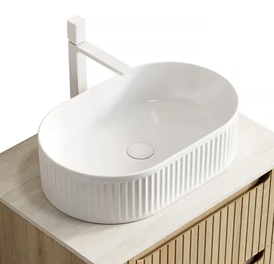 Produktbild von Aufsatzwaschbecken Waschtisch Handwaschbecken Bad Waschschale Waschbecken für Badezimmer 49 cm  Keramik (Weiß)