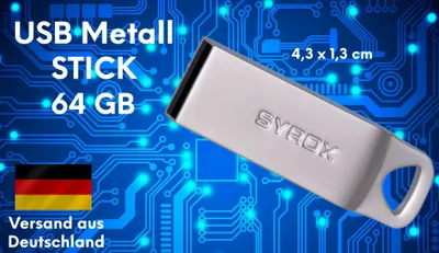 Produktbild von 64GB MINI USB Stick Schlüsselanhänger USB 3.0 Silber Metall USB Flash Driver Speicherstick Mermory Stick