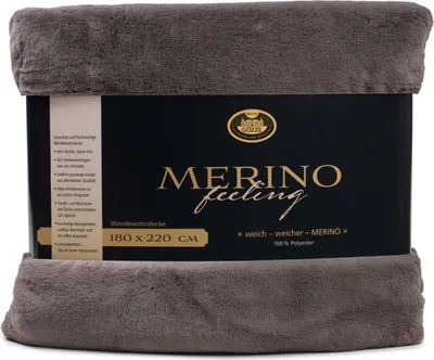 Produktbild von Gözze Wendewohndecke Merino 180 x 220 cm anthrazit