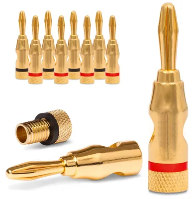 Produktbild von Bananenstecker 10x Stecker Set NEXMEX Vergoldet Steckverbinder Lautsprecherkabel