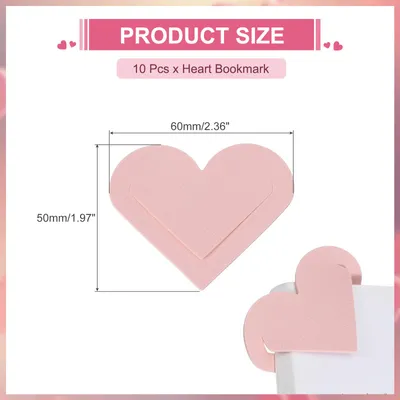 Produktbild von Lederherz Lesezeichen, 10 Stš¹ck Niedliche Ecken Lesezeichen Clips Lesezeichen Zubeh?r fš¹r Leseliebhaber Frauen M?nner Lehrer Geschenke, Pink
