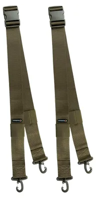 Produktbild von Robustes Set von Schubkarrengurten, 250 cm lang, 2 verstellbare, 50 mm breite Gurtbänder mit Sicherheitsverriegelungshaken und Schnellverschluss, für Schubkarrenlasten, Grün