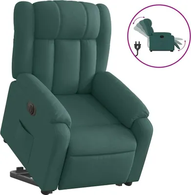 Produktbild von vidaXL Relaxsessel mit Aufstehhilfe Elektrisch Dunkelgrün Stoff