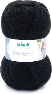 Produktbild von Gründl Shetland,Mützen u. Schalwolle 100g/170m,80% Polyacryl/20% Wolle schwarz (11)