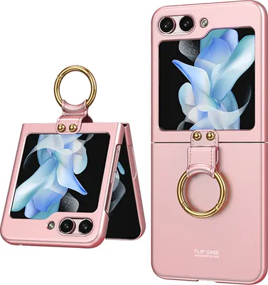 Produktbild von Hülle für Samsung Galaxy Z Flip 5 Schlank Hart PC Matt Schutzhülle mit Ringhalter Pink