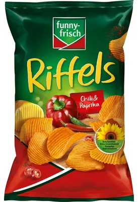 Zdjęcie produktu dla śmieszne świeże ziemniaki Riffles z chili i papryką 150 g