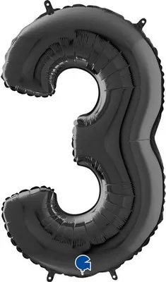 Immagine prodotto di Palloncino gonfiabile numero 3 nero 66 cm