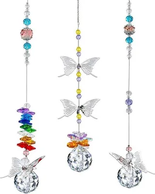 Produktbild von Kristallen zonvanger hangend metalen ornament, glazen prisma regenbogend woonaccessoire, 3 Stück