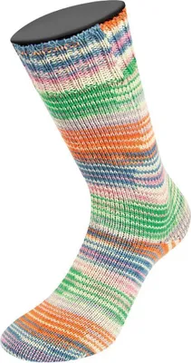 Produktbild von Lana Grossa - Meilenweit 6-fach 150g Asia 9651 jeansblau rosa lila weiß orange graurosa