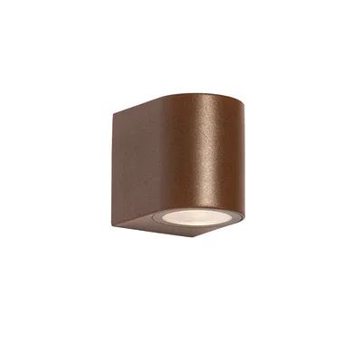 Produktbild von QAZQA - Moderne Außen Wandleuchte aus rostbraunem Kunststoff oval - Baleno I Außenbeleuchtung - Oval - LED geeignet GU10