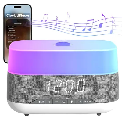 Produktbild von Aroma Diffuser & Luftbefeuchter 300 ml, Bluetooth-Lautsprecher, Wecker, 7-Farben LED, 3 Helligkeitsstufen, automatische Abschaltung