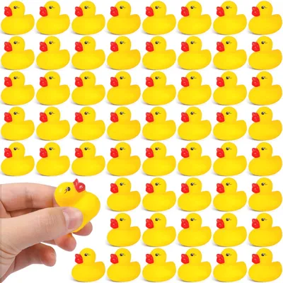 Imagen del producto de Patitos de goma amarillos, 56 unidades, para el baño