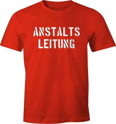 Produktbild von Anstaltsleitung Herren T-Shirt Fun-Shirt Moonworks® rot M