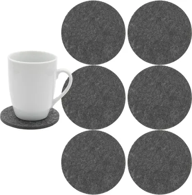 Produktbild von Filzuntersetzer Glasuntersetzer Rund Bierdeckel Tisch Bar Glas Untersetzer 6tlg