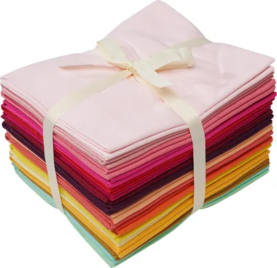Produktbild von XXL Stoffpaket Patchy Uni "Rosa-Rot-Orange-Gelb", 17 Zuschnitte à 45 x 55 cm