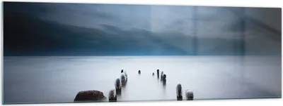 Produktbild von Bilder auf glas - Einteilig - Wellenbrecher Nebel Nacht - 160x50cm - Glasbilder - Wandbilder - Bilder - Wanddekoration aus Glas - Glas Bilder - Wandbild auf Glas - GAB160x50-4416